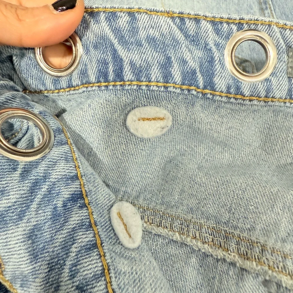 Cali1850 barrel legs big patch pockets Women's Light Blue Jeans‎ 1/25